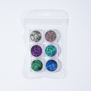 6 pièces/ensemble, poudre à paillettes pour ongles de 32 g, 192 couleurs, forme de diamant, paillettes holographiques métalliques, certifiées MSDS, décoration pour ongles - Product Image 6