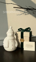 Statues de Père Noël et Bonhomme de Neige en Marbre Blanc avec Logo Personnalisé STONEKOCC, Souvenirs de Noël, Cadeaux pour la Décoration de Noël