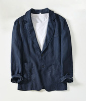Blazer en lin rétro élégant pour homme 2026 – Veste de costume décontractée et respirante pour le bureau, les occasions formelles et les soirées
