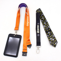 Tempat Kartu Identitas Plastik Keras Transparan Custom dari Pabrik, dengan Tali Lanyard untuk Hadiah Promosi dan Tempat Kartu Nama Kerja
