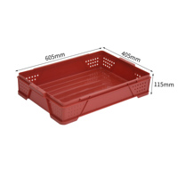 Caisse de présentation et de stockage empilable en plastique de qualité alimentaire pour boulangerie, 605x405x115mm, en maille recyclable pour supermarché