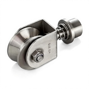 U Groove Wheel 304 Stainless Steel U-Groove Track Wheel - Heavy Duty 4\ Pulley With Double Bearings Double Track Roller U Groove Wheel 304 Stainless Steel U-Groove Track Wheel - Heavy Duty 4\ Pulley With Double Bearings Double Track Roller