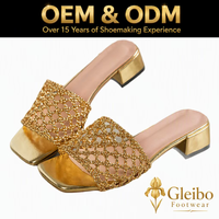 Sandales mules à talon carré de 4 cm en maille tressée ajourée pour femmes, vente en gros ODM/OEM, à bout ouvert, pour l'extérieur, décontractées, d'été