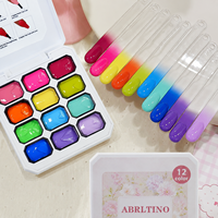 Palette de gel UV pour ongles Pat Pat, 12 couleurs, non toxique, haute qualité, 4 en 1, multifonction, blush, dégradé ombré, accepte la personnalisation