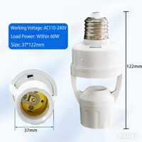 Portalámparas Inteligente con Sensor de Movimiento PIR AC85-260V, Base para Bombilla E27 con Detector de Movimiento Infrarrojo