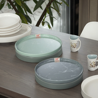 Assiette à desserts en mélamine à empiler, impression personnalisée nordique, 8 ", A5 A8, 4 pièces