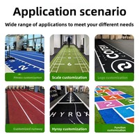 Gazon artificiel en PVC pour gymnases, terrains de football et de soccer avec marquages à motifs pour usage intérieur