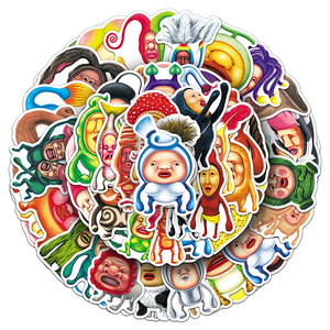 50 autocollants japonais Kobito <span class=keywords><strong>Dukan</strong></span> en PVC découpés, mignons et originaux, motifs de dessins animés d'elfes pêche pour la décoration de journaux, bouteilles et bagages - Product Image 1