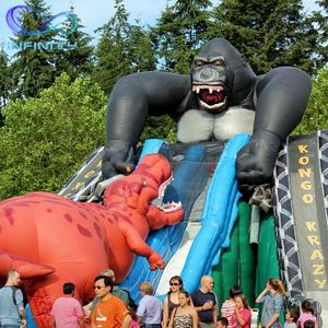 สไลเดอร์เป่าลมราคาถูกแบบใหม่ Kongo <span class=keywords><strong>Krazy</strong></span> สามเลน สวนสนุก สไลเดอร์เป่าลมขนาดใหญ่ลายคลื่นเขตร้อนสำหรับขาย - Product Image 6