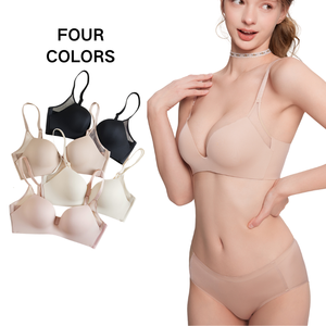 Soutien-gorge pour femme de haute qualité, élégant, en maille, respirant, sexy, col en V, push-up, sans couture, personnalisé, sans armatures, avec bonnet moulé - Product Image 1