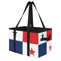 Cesta de Compras Plegable con la Bandera de Panamá, Bolsa de Mano Reutilizable y Ecológica para Excursiones de Fin de Semana y Compras en el Supermercado