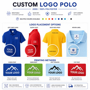 เสื้อโปโลแบบมีโลโก้สั่งทำ น้ำหนัก 200 กรัม สำหรับทุกเพศ ทุกวัย เนื้อผ้าโพลีเอสเตอร์ 100% แห้งเร็ว ระบายอากาศดี เหมาะสำหรับทีมกอล์ฟ ขายส่ง ไซส์ S-4XL - Product Image 2