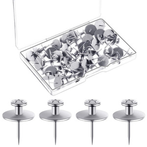 30 Uds. Tachuelas negras para colgadores de cuadros de pared chinchetas de alta resistencia para pared chinchetas de doble cabeza para colgar - Product Image 6