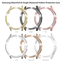 Ivandiamond elmas kapak kılıf cam Samsung Galaxy İzle için 6 40mm 44mm ekran koruyucu koruyucu PC çerçeve üzerinde Watch6 kılıfları