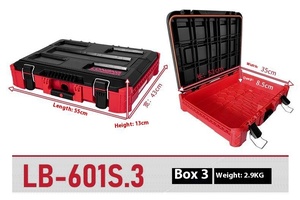 Heavy Duty Multi-Purpose Tool <b>Storage</b> Red <b>Box</b> With Wheels | Portable Hardware Organizer Case for Garage, <b>Camping</b> & Outdoor Use L - Product Image 3