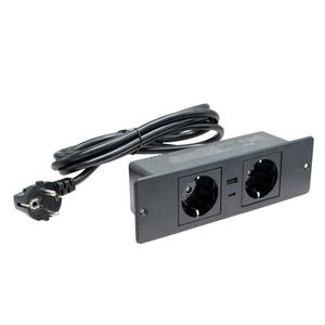 Europäische Möbel Einbau 1,8 m 3*1,5mm Steckdosen leiste 2 * EU-Steckdose mit 1 USB 1 Typ C-Anschlüssen - Product Image 1
