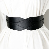 Ceintures en PU pour femmes, ceinture élastique simple avec large bande décorative, accessoires de mode
