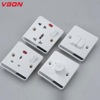 Interruptor de doble Polo de 1 banda estándar británico de Irak, suministro de fábrica, interruptor de enchufes de pared de luz eléctrica de 220V 16A
