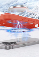 Étui de téléphone à dissipation thermique de luxe étui anti-poussière magnétique creux pour Iphone 12 13 14 15Pro Max Plus Charge sans fil respirante