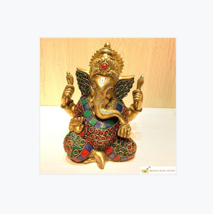 รูปปั้นช้างเนปาลทำด้วยมือ100% งานศิลปะทองเหลืองดีไซน์ทันสมัยขายดีสำหรับตกแต่งสำนักงานและบ้าน - Product Image 1