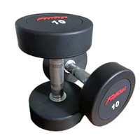 Equipo de gimnasio comercial, mancuerna de PU de cabeza redonda de uretano de 2,5-50kg para ejercicio en casa, fabricada con Material de acero