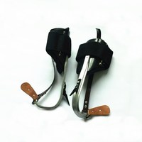 Griffe d'escalade en métal noir pour poteaux en bois, en fer et en aluminium, avec longues pointes en acier et accessoires