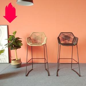 <span class=keywords><strong>Chaise</strong></span> en rotin haute bar extérieur tabouret de bar en rotin tissé <span class=keywords><strong>chaise</strong></span> de réception <span class=keywords><strong>chaise</strong></span> haute d'art en rotin - Product Image 4