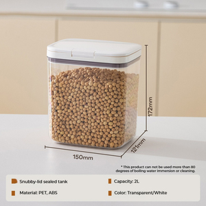 Caja de almacenamiento de plástico a prueba de humedad para el hogar de cocina para granos secos, varios granos, harina, arroz, contenedor de alimentos - Product Image 5