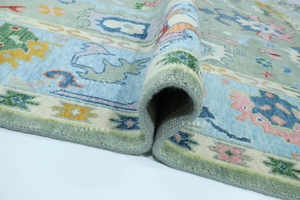 Alfombra de Lana Verde Salvia Hecha a Mano de Alta Calidad, Estilo Moderno, Tamaño Personalizado, Color Sólido, para Dormitorio, Lavable - Product Image 3