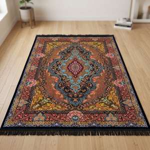 Tapis en soie pure fait main sur mesure, tapis de luxe moderne noué à la main, tapis de designer antidérapant, lavable, pliable, avec support de sol de qualité supérieure - Product Image 1