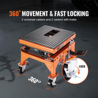 Ambull Factory Wholesale 350 Lbs 4 Wheels Motorcycle Scissor Jack Lift Hydraulic Motorcycle Lift Table with Wide Deck