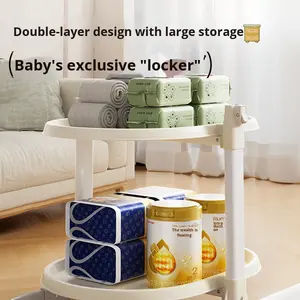 Fasciatoio per Neonati, Tavolo per la Cura del Bambino, Pieghevole e <span class=keywords><strong>Portatile</strong></span>, Altezza Regolabile, Supporto per il Bagnetto, Lettino Mobile per Neonati - Product Image 3