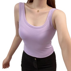 <span class=keywords><strong>Top</strong></span> Corto Básico de Moda para Mujer, Camisola con Relleno, <span class=keywords><strong>Top</strong></span> Acanalado para Mujer - Product Image 5