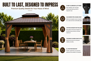Commercial Hardtop <strong>Gazebo</strong> Waterproof <strong>Heavy</strong> <strong>Duty</strong> 3*3m 3*4m Solution Aluminum Pergola for Hotel Resort Project Factory - Product Image 4