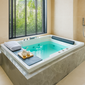 Bañera de Hidromasaje Portátil de Lujo <span class=keywords><strong>para</strong></span> 2 Personas, Diseño Rectangular Moderno, con Jets de Masaje Integrados <span class=keywords><strong>para</strong></span> <span class=keywords><strong>Parejas</strong></span> (Apta <span class=keywords><strong>para</strong></span> Apartamentos) - Product Image 2