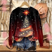 Nouveau Pull Décontracté et Tendance pour Femme en Tissu Air Layer avec Impression Numérique 3D Arbre de Noël et Fourrure de Lapin – Collection Automne Hiver 2026