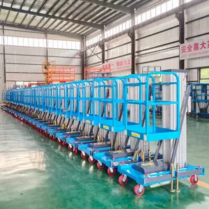 Mobile 4-18m Hydraulic Push Around Single Mast Aluminum Alloy Vertical Platform Lift