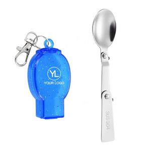 Cuchara Plegable para Ensaladas con Logotipo Personalizado, para Viajes, Campamentos, Picnics al Aire Libre, Portátil, con Estuche de Plástico - Product Image 1