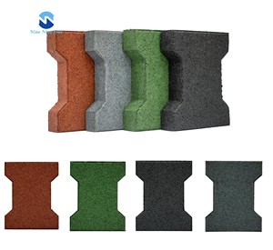 Karpet karet tulang anjing, 45mm luar ruangan karet bata tulang anjing pijakan kuda stabil karet ubin halaman belakang karet ubin paving - Product Image 6