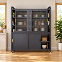 Armoire de cuisine métallique en gros pour usine, meuble de rangement coulissant gain de place, OEM ODM