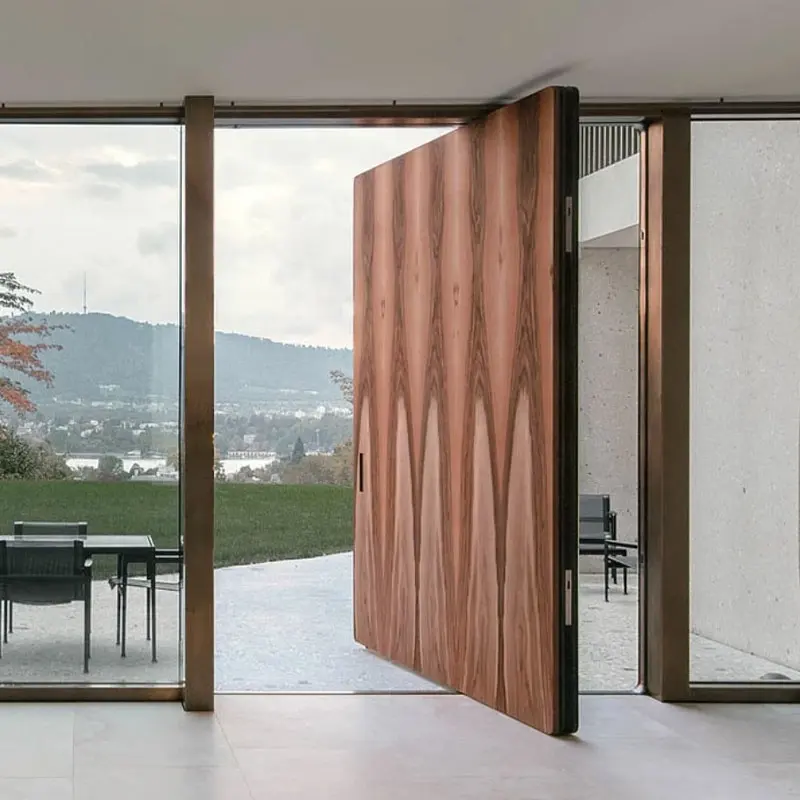 Evler için avrupa ahşap tek ön kapı tasarımları dış modern yüksek lüks ön kapı için giriş kapıları