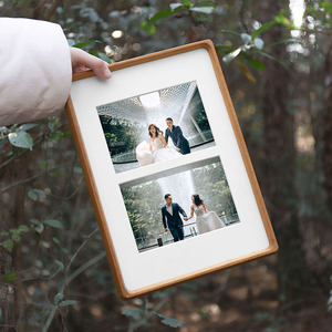 <span class=keywords><strong>Cadre</strong></span> <span class=keywords><strong>photo</strong></span> de mariage en bois massif de teck, vertical, à trois cadres, mural, fait à la main, cadeau créatif <span class=keywords><strong>personnalisé</strong></span> pour les couples - Product Image 3