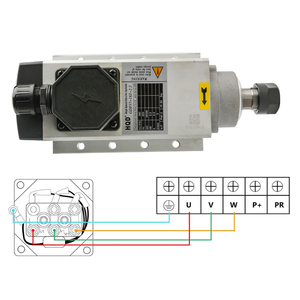 Hqd Motor de Husillo CNC ER20 2.2kW Refrigerado por Aire Cuadrado para Máquina Router CNC, Baja y Alta Velocidad, Husillo de Perforación y Fresado de 2.2 kW - Product Image 4