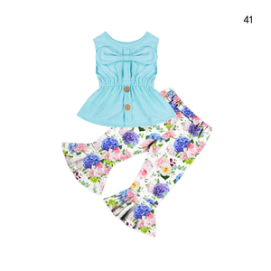 Tenues d'été sans manches à la <span class=keywords><strong>mode</strong></span> filles 2 pièces ensemble de vêtements pour enfants filles de 1 ans boutique ensembles de vêtements pour enfants en gros - Product Image 5