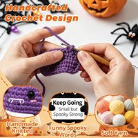 Poupées au crochet faites à la main en forme de chauve-souris et de chat noir, pour le soutien émotionnel et la joie, en fil doux, cadeau d'Halloween pour la décoration de bureau et de la maison, souvenir