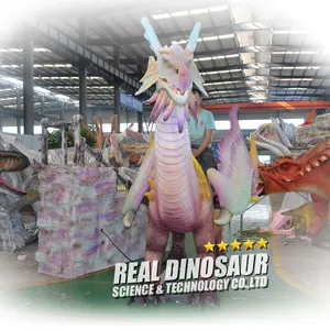 2021 New Design Amusement Park Realistic Fancy Flying Dragon Kids Rides on Animal