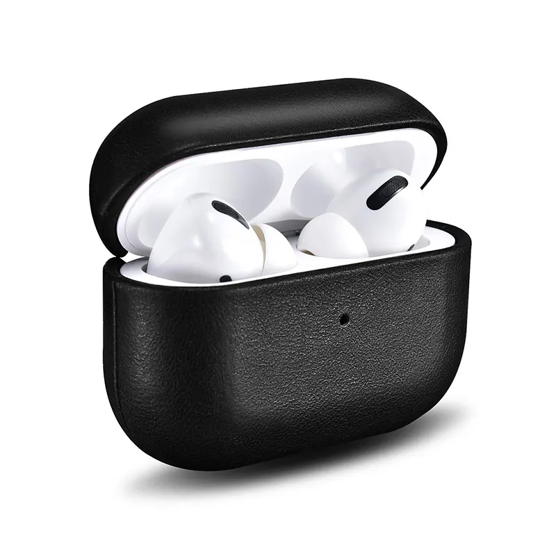 Funda protectora para auriculares, Funda de cuero genuino para AirPods Pro, Crazy Horse 100%