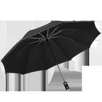 LS Haute Qualité Vente en Gros Parapluie Lampe de Poche Automatique 3 Plis avec Poignée Lumière LED avec Bande Réfléchissante
