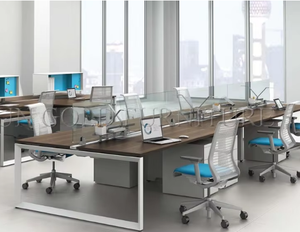 Panel de separación moderno y barato para 4 personas, cubículos para reuniones, partición Modular, personal compartido, mesa de 6 plazas, escritorio de estación de trabajo de <span class=keywords><strong>oficina</strong></span> - Product Image 1