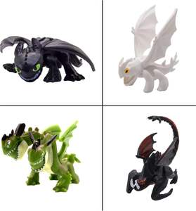 Toysvill Set Van 12 Mini Plastic Actiefiguren-Dragon Cake Toppers Light Fury & Night Fury (Tandeloze) Beelden Speelgoed Geschenken - Product Image 2